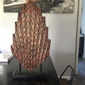 Wood like Leaf on stand.
